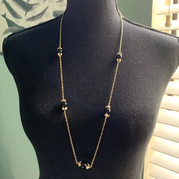 J.Crew black bead long necklace - Picture 7 of 9